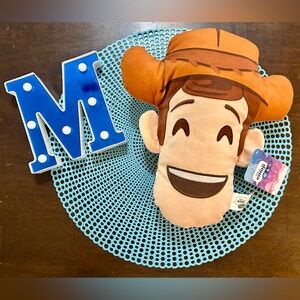 Disney Emoji Face Pillows Buzz Woody 12 inch Tall ~Toy Story~